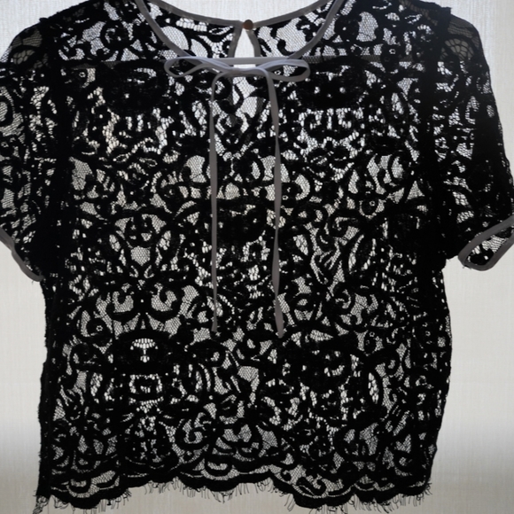 Tops - Black Lace Crop Top